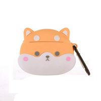 UR Sunshine AirPods Pro Case, Super Cute Creative Big White Face Yellow Dog Shape AirPods Case, Soft Silicone Puppy Case Cover Earphone Protection Skin Case for AirPods Pro +Hook