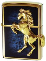 Zippo Winnie Winning Gold Plate Blue