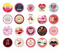 Set of 5 Love Decorative Envelope Seals Self-Adhesive Paper Seals, 38 per Pack