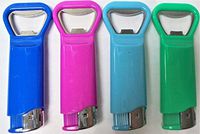 11 Assorted 2-in-1 Bottle Opener Electric Lighters (Designs Randomly Selected) BO10
