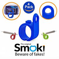 Smoki Holder Ring | Flexible & Comfy Silicone, Ergonomic Design, Heat & Shock Proof Hands Free Rings | Protect Your Hands, Prevent Yellow Stains, Minimize Smell & Enjoy 4 Pack Gift (4X Green)