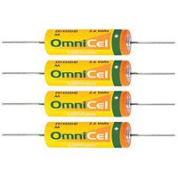 4x OmniCel ER14505HD 3.6V Size AA Lithium Battery with Axial Pins For RFID Tracking, Asset Tracking, Theft Prevention, Locator Beacons, Fleet Monitoring, Tracking Devices for Hunting Dogs