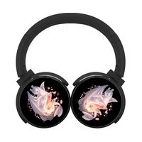 Mobile Wireless Bluetooth Headset Light-Fury & Magic-Crystals 3D Printing Over Ear Headphones Black