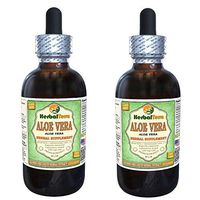 Aloe Vera (Aloe Vera) Glycerite, Organic Dried Leaf Alcohol-Free Liquid Extract (Brand Name: HerbalTerra, Proudly Made in USA) 2x2 fl.oz (2x60 ml)