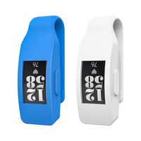 MoKo 2-Pack Clip Holder Compatible with Fitbit Inspire/Inspire HR, Soft Silcone Clip Clasp Case Women Men for Fitbit Inspire/Inspire HR - Sky Blue & White