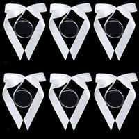 6pcs White Wedding Ribbon Bows Pew End Bows Car Decoration Reception Shower 13cm