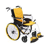 Atten Wheelchair,Folding Self-propelled Transport Travel Wheelchair with Hand Brakes,Aluminum Alloy Lightweight Chair,Comfortable Armrest Seat for Elder Disabled Men Women