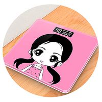 Floor Weighing Scales Bathroom Scales Electronic for Body Weighing Smart Household Electronic Digital Heavy Weighing LCD Display,Battery Red Girl