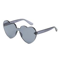 KCPer Heart Shaped Love Rimless Sunglasses One Piece Transparent Candy Color Frameless Glasses Tinted Eyewear Thick Slices