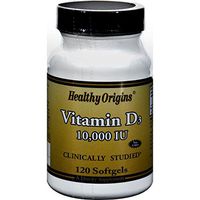 Healthy Origins Vitamin D3-10000 IU - 120 Softgels (Pack of 2)