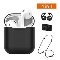 haino Airpods case 4 in 1 Premium Silicone Scratchproof airpods schutzhülle Set for Airpods Charging Case with Airpods Case/Clip Holder/Strap/Earhooks