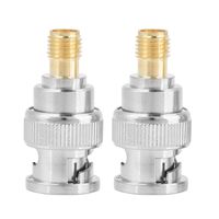 Akozon 2pcs BNC Male to SMA Female Type RF Connector Coaxial Adapter Test Converter