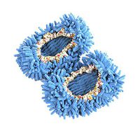 Sunny Hill Freesize Elastic Dust Mop Slippers Comforable Shoes Floor Clean (Blue)