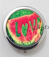 BlackKey Watermelon Pattern 3-Compartment Decorative Pocket Gift Box Case Organizer for Pill, Color 1 -717