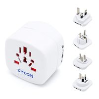 Universal Adapter Travel Plug with 2 USB Ports, International Charger All in One Type - 1 Pack by SYCON