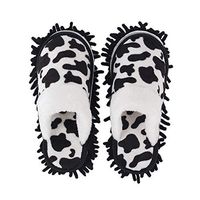 Frjjthchy Microfiber Floor Mop Slippers House Dust Cleaning Tool Detachable Washable Shoes for Kitchen House Cleaning (Women 7-10/Men 5-8, Cow pattern)