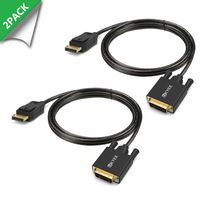 Displayport to DVI Cable 6 Feet 2-Pack, UKYEE Display Port(DP) to DVI-d Male to Male Adapter Cable Compatible with PC, Laptop, HDTV, Projector, Monitor, More- Gold-Plated