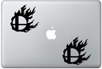 Super Smash Bros Flame ArcDecals78602708 Set Of Two (2x) , Decal , Sticker , Laptop , Ipad , Car , Truck