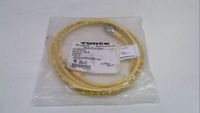 "TURCK KB 3T-2-SB 3T Cordset, 1/2-20UNF, Female Str to Male Str, 3 Wire, 2m, PVC, Yellow, U2425-0"