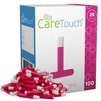 Care Touch Safety Lancets - 100 Lancets, 26 Gauge - Diabetic Supplies for Blood Glucose Testing, No Lancing Device Needed