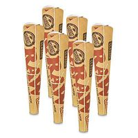 RAW Classic Rolling Paper Cones Natural Hemp (6pk 36 cones)