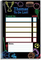 Neon Sports Kids to-Do Pad | Homework Pads | Personalized School Notepads for Kids | Custom Printed School Pads | Schedule pad | Stationery for School