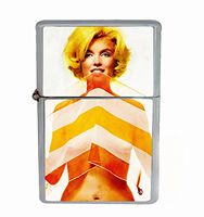 Customized Collectables Marilyn Monroe Biting Shear Cover Up Classic Sexy Flip Top Oil Cigarette Lighter