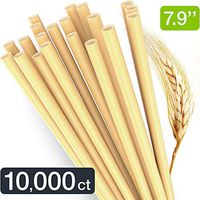 Eco Friendly Wheat Stalks Straws | 100% Biodegradable & Compostable Disposable Drinking Long Straws | Better Alternative to Plastic, Glass | Pack of 10000 for Restaurants, Parties & Events