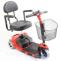 Zip'r Mobility - Zip'r Roo - Travel Scooter - 3-Wheel - 16.5"W x 14.5"D - Red