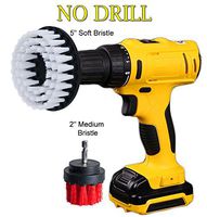 HIFROM 2"+5" Drill Powered Scrub Brush Medium Soft Cleaner Scrubbing Attachment Kit for Bathroom Surface Grout Tub Shower Kitchen Auto Boat Linoleum Bathtub Porcelain Glass Carpets