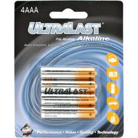 ULA4AAA AAA Alkaline Batteries, 4 Pk
