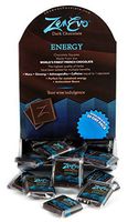 ZenEvo Dark Chocolate Energy - Dark Chocolate with Caffeine, Ginseng, Ashwagandha, and Maca - Provides Energy/Antioxidant Boost - 50 Ct