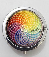 BlackKey Bohemian Pattern 3-Compartment Decorative Pocket Gift Box Case Organizer for Pill, Color 1 -2052