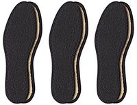 Pedag Washable Deo-Fresh Insoles with Natural Cotton Terry and Sisal Fibers, Black, 3 Count, US8L/EU38