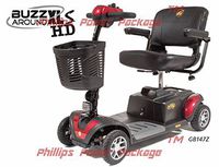 Golden Technologies - Buzzaround XLS HD - Travel Scooter - 4-wheel - Red