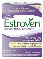 Estroven Stress Plus Mood & Memory | Menopause Relief Dietary Supplement | Safe Multi-Symptom Relief | Helps Reduce Hot Flashes & Night Sweats* | Helps Manage Daily Stress & Mood* | 30 Caplets