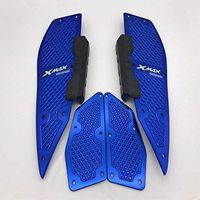 Frames & Fittings with Logo Xmax Modified CNC Motorcycle Aluminum Foot Mats Footrest Footpads Pedal Plate for Yamaha XMAX125 250 300 400 2017-2019 - (Color: Blue)