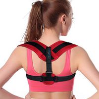 TriLink Posture Corrector for Women & Men - Adjustable and Comfortable Posture Back Brace - Clavicle Support Invisible Under Clothes - Upper Back Pain Relief (Red)