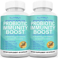Immune Support Immune System Booster Immunity Boost For Adults Immune Defense Supplement - Better Than Elderberry - 40 Billion CFU Probiotic with Time Release Patent Delivery for Cold and Flu - 2 Pack