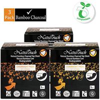 NATRATOUCH ~ COMPOSTABLE ~ Natural Bamboo Charcoal Sanitary Pads (Overnight Pad - 3 Pack Total 15 Pads)
