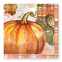 X&O Paper Goods Autumn Pumpkin Dessert and Luncheon Napkins, 20pc, 6.5'' W x 6.5'' H