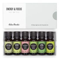 Edens Garden Energy & Focus Essential Oil 6 Set, Best 100% Pure Aromatherapy Starter Kit (For Diffuser- Anxiety & Stress), 10 ml