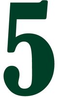hBARSCI Number - 5 Vinyl Decal - 5 Inches - for Cars, Trucks, Windows, Laptops, Tablets, Outdoor-Grade 2.5mil Thick Vinyl - Dark Green