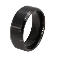 Fxbar Fashion Stainless Steel Rings High Polishing Eternity Classic Titanium Ring Couple Minimalist Jewelry Gift (Black,10)