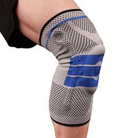 Copper D Copper Compression Knee Sleeve - Rayon from Bamboo Charcoal Copper Infused Knee Support Brace - Size Large - Extra Large - Grey Blue - 1 Pack