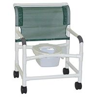 MJM International 126-4-NB Extra Wide Shower Chair No Bar in Back, 425 oz Capacity, Royal Blue/Forest Green/Mauve