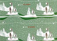 Christmas Horses Rolled Gift Wrap Paper 2 Sheets 19.5 in x 27.5 in"Christmas Frolics"