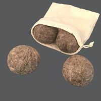 Mojopanda 100% Natural, Fabric Softening and Baby Safe Laundry Set of 4 Woolen Gray Dryer Balls Enhance and Ease Washing Experience