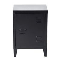 HouseinBox Low Standing Locker Organizer Side End Table Office File Storage Metal Cabinet Cupboard Unit Detachable 4 Legs,Size:15.9'' x 12'' x 22.6'' (Black)