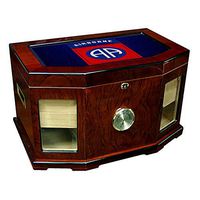 Large Premium Desktop Humidor - Glass Top -US Army 82nd Airborne Division, Shldr Sleeve
